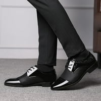 Puawkoer klasične cipele u stilu za muškarce kliznu na PU kožnu gumu jedini blok peta