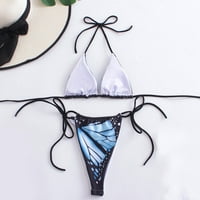 Cacommmark PI Ženski kupaći kostimi za čišćenje ženskih tiskanih bikinija visokog struka dvodijelnog