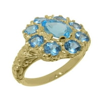 Britanci napravio 14k žuto zlato prirodni plavi Topaz Womens Ring - Veličina Opcije - Veličina 10.75