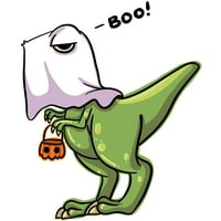 Halloween Ghost Dinosaur muški bijeli grafički tenk - Dizajn od strane ljudi s