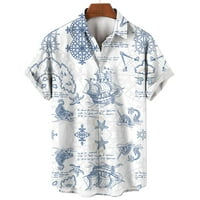 Ljetne muške košulje modne nautičke grafike Štampane kratkih rukava Ležerne prilike na plaži Majica