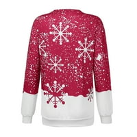 Lroplie dukserica za žene moda o vratu Božićni tisak dugih rukava bluza pulover božićne topline vrhove