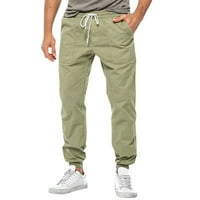 Zuwimk muške teretne hlače, teretne hlače za muškarce Čvrsti povremeni džepovi na otvorenom ravno tipom fitness duge hlače teretne hlače pantalone zelena, xl