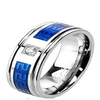 Njegova njegova plava i čist CZ Vjenčani prsten set Sterling srebro i nehrđajući čelik