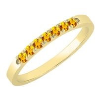 DazzlingRock kolekcija okrugla citrinski kamen za vjenčanje za žene za žene u 10k žuto zlato, veličine 5.5