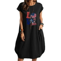 Zrele ženske haljine Vintage haljine za žene Halter haljine za žene ljetne američke zastave prugaste