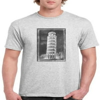 Naginjeni toranj PISA skica majica muškaraca -ethan Harper dizajni, muški xx-veliki
