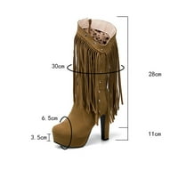 Ketyyh-Chn Cipele Žene moderne zapadne kaubojske kaubojske kaubojske čizme za cipele za žene žute, 41