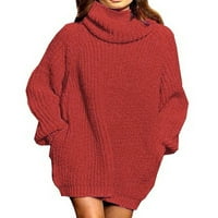 Žene preveliki džemper sa dugim rukavima dugim rukavima Dukseri od pulover sa čvrstim bojama Jumper