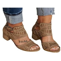 Audeban ženski Ljetni šuplji blok peta kopča modne casual cipele Otvorene nožne sandale