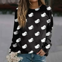 HOMCHY pulover Top Ženski povremeni modni print dugih rukava O-izrez