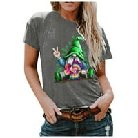 Ženske plus veličine vrhova Čišćenje Ženska modna cvjetna biljka Print ženski okrugli vrat Labavi majica