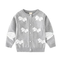 Xinhuaya Baby Girls Pleteni kardigan Džemper Crewneck Knit gumb Zatvarač CARDIGAN TOPS kaput za odjeću