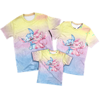 Porodica koja odgovara crtanim majicama Lilo & Stitch Print Relaxed-Fise Ležerne prilike kratkih rukava Crt Crt Ljeto T Majica Poklon za dječake Djevojke Žene Muškarci
