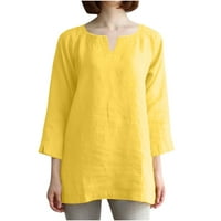 Juebond Women Plus sizene posteljine, casual split v TUNIC TUNIC TEE majice Comfy izlasku iz bluze