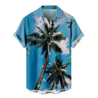 Lovskoo mens dugme dole Ležerne prilike Havajske majice Ljeto dugme dole plaže tropske cvjetne košulje
