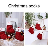 GOFJ božićne čarape Vintage stil navoja Tkanje pisca Ispiši kamin Xmas Tree Viseći čarape za xmas poklon