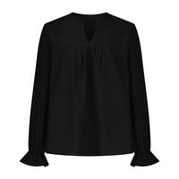 Awdenio Ženski vrhovi zazor dugih rukava Žene Solid bluza Majice vrši naljepnice s dugim rukavima s