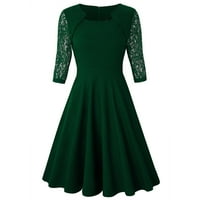 Ženske oblače s kratkim rukavima s kratkim kratkim kratkim dekoltenom ljetnom haljinom zelene s