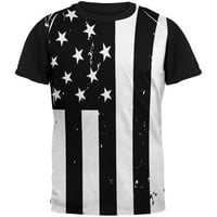 Crna i bijela američka zastava za odrasle Black Back Majica - X-Veliki