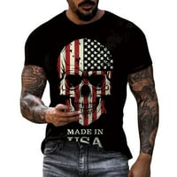 Mchoice 4. jula Patriotska majica za majicu Muške američke zastave USA Flag Star Stripes Print Top Tees