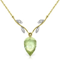 Galaxy Gold 14k 20 Žuta zlatna ogrlica sa dijamantima i britalim zelenim ametistom