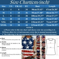 Baycosin bluza Cisterne za žene s rukom oslikane američke košulje za zastavu V izrez TEE košulja pulover