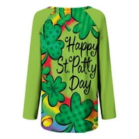 Duks za žene Shamrock Print Tops St.Patricks Dnevna majica Casual dugih rukava TUNICS pulover