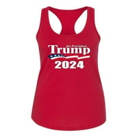 Divlji Bobby, Trump za predsjednika logotipa USA zastava Politički ženski trkački tenk top, crveni,