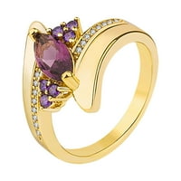 Angažman okrugli rez Zirkoni Žene vjenčani prstenovi nakit za žene Full Diamond Dame Ring Big Prstenovi