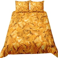 Uzorak prehrambene tematske prekrivač pokrivača Zlatni krumpir čipovi za posteljinu posteljinu. Included
