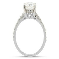 Carat Center Round Cut Lab kreirao je Moissanite Diamond Split Shand Solitaire Angažman prsten za žene