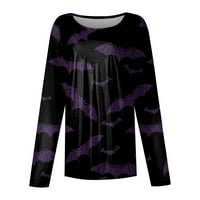 Umitay plus veličina Bluze za bluze Ženska ležerna moda Halloween Print Dugi rukav O-izrez TOP Bluza