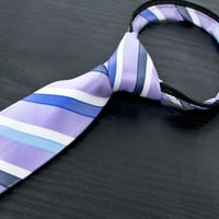 Spring Noyon Boy je prugasta tkana kravata patent zatvarača