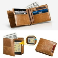 Muški novčanik multifunkcionalni kožni tanak novčanik s držačem kreditne kartice, džep prijemnika i
