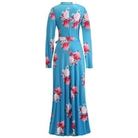 Haljine za vjenčanje za žene žensko tuničko proljeće casual dugi rukav zavoj za zavoj za zavoj za rušenje