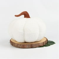 Noć vještica jastuci, smeđa teddy fleece 3D jastuci u obliku bundeve, slatki ultra mekani šerpa jastuk