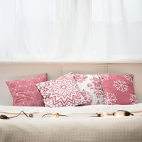 Retro bacač jastučni jastuk za jastuk od 4, rešetkarska rešetka srednjovjekovna cvjetna damask mandala cvjetni ukras u modernom jednobojnom, modernom dvostranom digitalnom tipu, 18