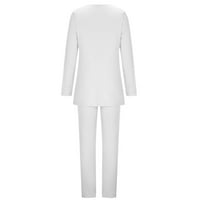 Cotonie Women Business Attire Outfits Dugi rukav kaputi vrhovi čvrste duge hlače setovi velike prodaje