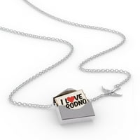 Ogrlica s bloketom Volim Grodno u srebrnom koverti Neonblond