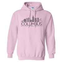 Skyline Columbus Ohio dukserica sa duhovima unise srednje ružičasta
