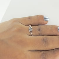 Halo nakit 0. Carat 10k Rose Gold Okrugli rez prirodni dijamantski ženski halo Infinity Angažman prsten