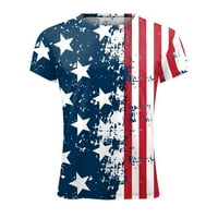Luiyenes Patriotske majice za žene plus grafički ispisuje majicu za neovisnost