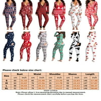 Ležerne prilike za spavanje za žene V izrez Jednodijelni kombinezon pidžama Božićna plata za spavanje