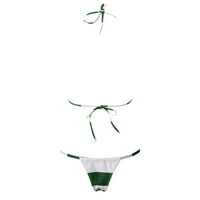 Ženski tankini kupaći kupaći kostimi Žene Solid Bikini Color Split Bangeage, zeleni s