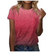 Ženske osnovne majice Ljeto Trendy Casual kratkih rukava T-majice Jesen Print okrugli vrat Pulover vrhove