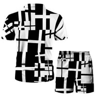 Muške majice i kratkih rukava kratkih rukava i kratke hlače 3D grafičko tičenje ispisa Ljetno casual