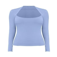 Sanviglor Ladies Yoga T-majice Solid Boja Workout Top Scroop vrat TEE Prozračna bluza Fitness Majica