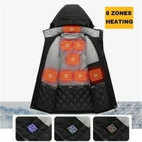 Goory Muškarpana jakna, USB električni grijani kaput, područja za grijanje Zimska otvorena kaputa za