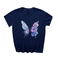Ženski ljetni vrhovi leptir plus veličine vrhova velikih majica za žene